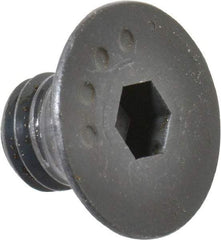 Made in USA - 3/8-16 UNC Hex Socket Drive, 82° Flat Screw - Alloy Steel, Black Oxide Finish, Fully Threaded, 1/2" OAL - Eagle Tool & Supply