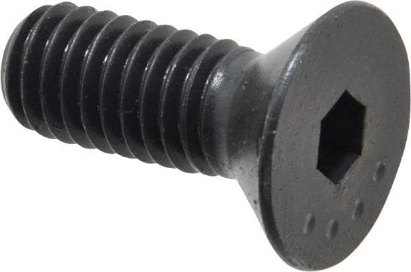 Made in USA - 3/8-16 UNC Hex Socket Drive, 82° Flat Screw - Alloy Steel, Black Oxide Finish, Fully Threaded, 1" OAL - Eagle Tool & Supply