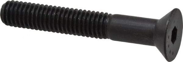 Made in USA - 3/8-16 UNC Hex Socket Drive, 82° Flat Screw - Alloy Steel, Black Oxide Finish, Partially Threaded, 2-1/2" OAL - Eagle Tool & Supply