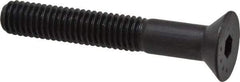Made in USA - 3/8-16 UNC Hex Socket Drive, 82° Flat Screw - Alloy Steel, Black Oxide Finish, Partially Threaded, 2-1/2" OAL - Eagle Tool & Supply