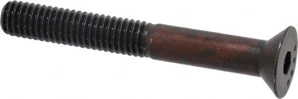 Made in USA - 3/8-16 UNC Hex Socket Drive, 82° Flat Screw - Alloy Steel, Black Oxide Finish, Partially Threaded, 3" OAL - Eagle Tool & Supply