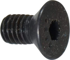 Made in USA - #10-32 UNF Hex Socket Drive, 82° Flat Screw - Alloy Steel, Black Oxide Finish, Fully Threaded, 3/8" OAL - Eagle Tool & Supply