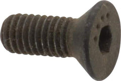 Made in USA - #10-32 UNF Hex Socket Drive, 82° Flat Screw - Alloy Steel, Black Oxide Finish, Fully Threaded, 1/2" OAL - Eagle Tool & Supply