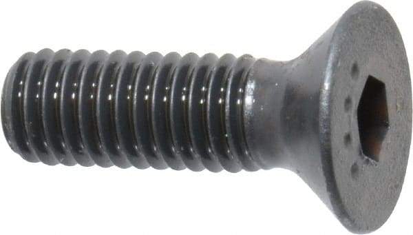 Made in USA - #10-32 UNF Hex Socket Drive, 82° Flat Screw - Alloy Steel, Black Oxide Finish, Fully Threaded, 5/8" OAL - Eagle Tool & Supply