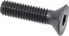Made in USA - #10-32 UNF Hex Socket Drive, 82° Flat Screw - Alloy Steel, Black Oxide Finish, Fully Threaded, 3/4" OAL - Eagle Tool & Supply