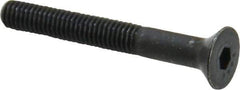 Made in USA - #10-32 UNF Hex Socket Drive, 82° Flat Screw - Alloy Steel, Black Oxide Finish, Fully Threaded, 1-1/2" OAL - Eagle Tool & Supply