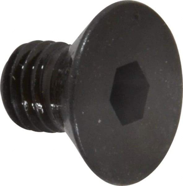 Made in USA - 1/4-28 UNF Hex Socket Drive, 82° Flat Screw - Alloy Steel, Black Oxide Finish, Fully Threaded, 3/8" OAL - Eagle Tool & Supply