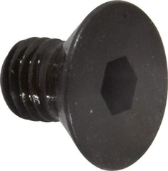 Made in USA - 1/4-28 UNF Hex Socket Drive, 82° Flat Screw - Alloy Steel, Black Oxide Finish, Fully Threaded, 3/8" OAL - Eagle Tool & Supply