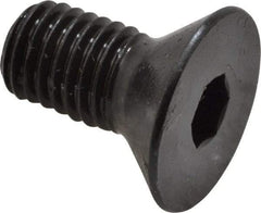 Made in USA - 1/4-28 UNF Hex Socket Drive, 82° Flat Screw - Alloy Steel, Black Oxide Finish, Fully Threaded, 1/2" OAL - Eagle Tool & Supply