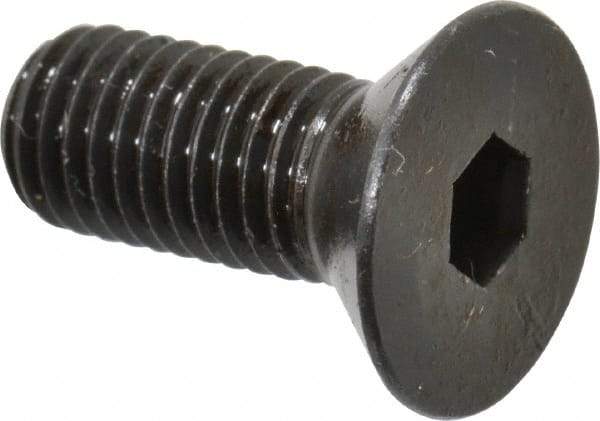 Made in USA - 1/4-28 UNF Hex Socket Drive, 82° Flat Screw - Alloy Steel, Black Oxide Finish, Fully Threaded, 5/8" OAL - Eagle Tool & Supply