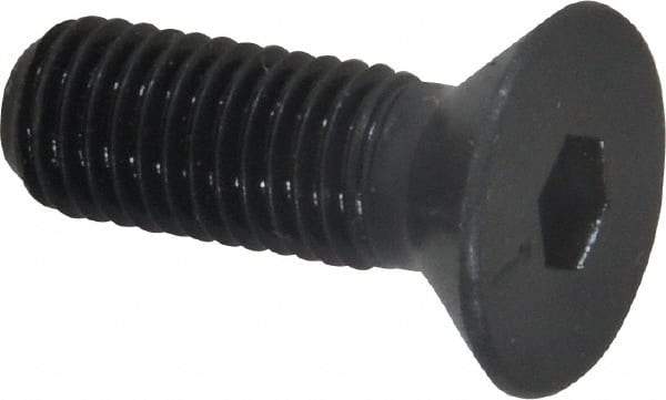 Made in USA - 1/4-28 UNF Hex Socket Drive, 82° Flat Screw - Alloy Steel, Black Oxide Finish, Fully Threaded, 3/4" OAL - Eagle Tool & Supply