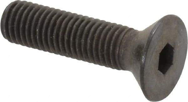 Made in USA - 1/4-28 UNF Hex Socket Drive, 82° Flat Screw - Alloy Steel, Black Oxide Finish, Fully Threaded, 1" OAL - Eagle Tool & Supply
