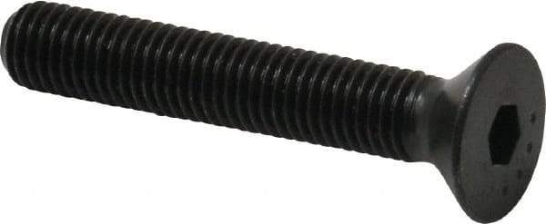 Made in USA - 1/4-28 UNF Hex Socket Drive, 82° Flat Screw - Alloy Steel, Black Oxide Finish, Fully Threaded, 1-1/2" OAL - Eagle Tool & Supply