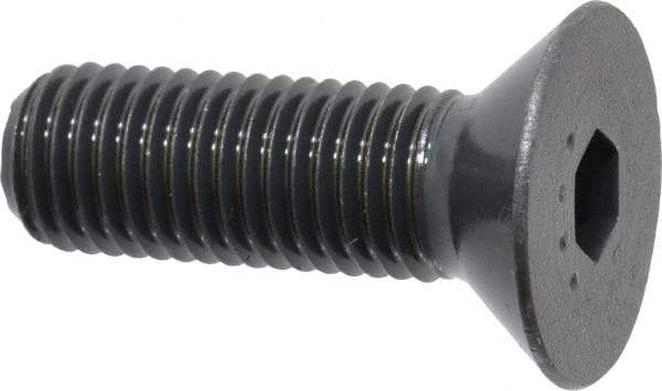Made in USA - 5/16-24 UNF Hex Socket Drive, 82° Flat Screw - Alloy Steel, Black Oxide Finish, Fully Threaded, 1" OAL - Eagle Tool & Supply