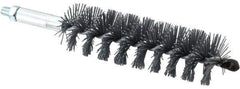 Schaefer Brush - 4" Brush Length, 1-1/4" Diam, Single Stem, Single Spiral Tube Brush - 6-1/4" Long, Silicone Carbide Impregnated Nylon, 1/4-28 Male Connection - Eagle Tool & Supply