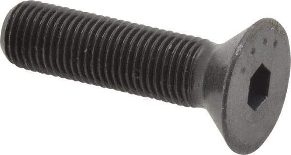 Made in USA - 3/8-24 UNF Hex Socket Drive, 82° Flat Screw - Alloy Steel, Black Oxide Finish, Fully Threaded, 1-1/2" OAL - Eagle Tool & Supply