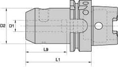 Kennametal - HSK80A Taper Shank 3/4" Hole End Mill Holder/Adapter - 1-3/4" Nose Diam, 3-3/4" Projection, Through-Spindle Coolant - Exact Industrial Supply
