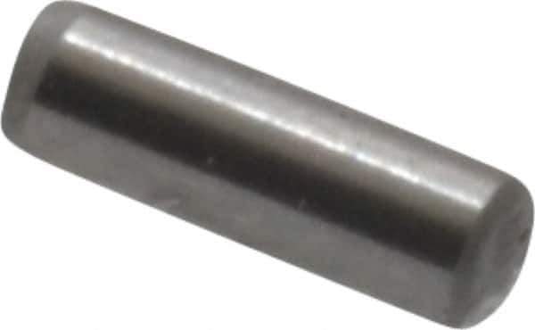 Made in USA - 1/16" Diam x 3/16" Pin Length Grade 8 Alloy Steel Standard Dowel Pin - Bright Finish, 1 Beveled & 1 Rounded End - Eagle Tool & Supply