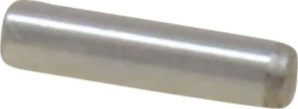 Made in USA - 1/16" Diam x 1/4" Pin Length Grade 8 Alloy Steel Standard Dowel Pin - Bright Finish, 1 Beveled & 1 Rounded End - Eagle Tool & Supply