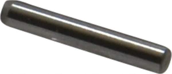 Made in USA - 1/16" Diam x 3/8" Pin Length Grade 8 Alloy Steel Standard Dowel Pin - Bright Finish, 1 Beveled & 1 Rounded End - Eagle Tool & Supply
