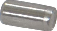 Made in USA - 3/32" Diam x 3/16" Pin Length Grade 8 Alloy Steel Standard Dowel Pin - Bright Finish, 1 Beveled & 1 Rounded End - Eagle Tool & Supply