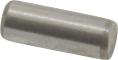 Made in USA - 3/32" Diam x 1/4" Pin Length Grade 8 Alloy Steel Standard Dowel Pin - Bright Finish, 1 Beveled & 1 Rounded End - Eagle Tool & Supply
