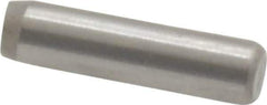 Made in USA - 3/32" Diam x 3/8" Pin Length Grade 8 Alloy Steel Standard Dowel Pin - Bright Finish, 1 Beveled & 1 Rounded End - Eagle Tool & Supply