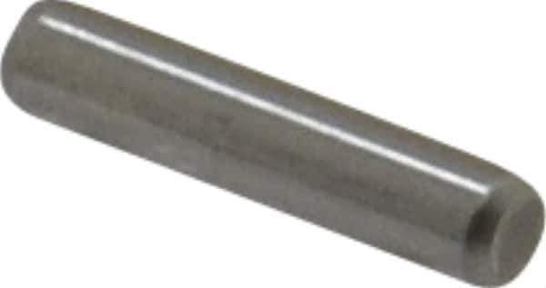 Made in USA - 3/32" Diam x 7/16" Pin Length Grade 8 Alloy Steel Standard Dowel Pin - Bright Finish, 1 Beveled & 1 Rounded End - Eagle Tool & Supply