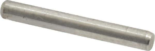 Made in USA - 3/32" Diam x 3/4" Pin Length Grade 8 Alloy Steel Standard Dowel Pin - Bright Finish, 1 Beveled & 1 Rounded End - Eagle Tool & Supply
