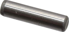 Made in USA - 1/8" Diam x 1/2" Pin Length Grade 8 Alloy Steel Standard Dowel Pin - Bright Finish, C 47-58 & C 60 (Surface) Hardness, 1,840 Lb (Single Shear), 3,680 Lb (Double Shear) Breaking Strength, 1 Beveled & 1 Rounded End - Eagle Tool & Supply