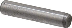 Made in USA - 1/8" Diam x 5/8" Pin Length Grade 8 Alloy Steel Standard Dowel Pin - Bright Finish, C 47-58 & C 60 (Surface) Hardness, 1,840 Lb (Single Shear), 3,680 Lb (Double Shear) Breaking Strength, 1 Beveled & 1 Rounded End - Eagle Tool & Supply