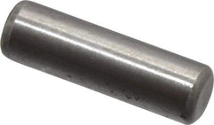 Made in USA - 3/16" Diam x 5/8" Pin Length Grade 8 Alloy Steel Standard Dowel Pin - Bright Finish, C 47-58 & C 60 (Surface) Hardness, 4,150 Lb (Single Shear), 8,300 Lb (Double Shear) Breaking Strength, 1 Beveled & 1 Rounded End - Eagle Tool & Supply