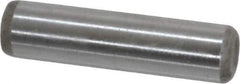 Made in USA - 1/4" Diam x 1" Pin Length Grade 8 Alloy Steel Standard Dowel Pin - Bright Finish, C 47-58 & C 60 (Surface) Hardness, 14,720 Lb (Double Shear), 7,360 Lb (Single Shear) Breaking Strength, 1 Beveled & 1 Rounded End - Eagle Tool & Supply