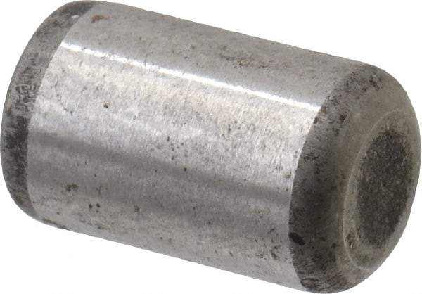 Made in USA - 5/16" Diam x 1/2" Pin Length Grade 8 Alloy Steel Standard Dowel Pin - Bright Finish, C 47-58 & C 60 (Surface) Hardness, 11,500 Lb (Single Shear), 23,000 Lb (Double Shear) Breaking Strength, 1 Beveled & 1 Rounded End - Eagle Tool & Supply