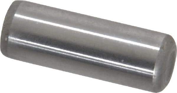 Made in USA - 5/16" Diam x 7/8" Pin Length Grade 8 Alloy Steel Standard Dowel Pin - Bright Finish, C 47-58 & C 60 (Surface) Hardness, 11,500 Lb (Single Shear), 23,000 Lb (Double Shear) Breaking Strength, 1 Beveled & 1 Rounded End - Eagle Tool & Supply