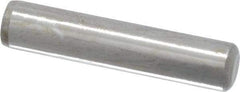 Made in USA - 5/16" Diam x 1-1/2" Pin Length Grade 8 Alloy Steel Standard Dowel Pin - Bright Finish, C 47-58 & C 60 (Surface) Hardness, 11,500 Lb (Single Shear), 23,000 Lb (Double Shear) Breaking Strength, 1 Beveled & 1 Rounded End - Eagle Tool & Supply