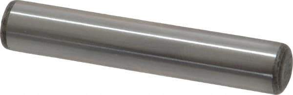 Made in USA - 5/16" Diam x 1-3/4" Pin Length Grade 8 Alloy Steel Standard Dowel Pin - Bright Finish, C 47-58 & C 60 (Surface) Hardness, 11,500 Lb (Single Shear), 23,000 Lb (Double Shear) Breaking Strength, 1 Beveled & 1 Rounded End - Eagle Tool & Supply