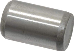 Made in USA - 3/8" Diam x 5/8" Pin Length Grade 8 Alloy Steel Standard Dowel Pin - Bright Finish, C 47-58 & C 60 (Surface) Hardness, 16,550 Lb (Single Shear), 33,100 Lb (Double Shear) Breaking Strength, 1 Beveled & 1 Rounded End - Eagle Tool & Supply