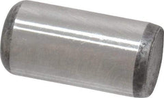 Made in USA - 3/8" Diam x 3/4" Pin Length Grade 8 Alloy Steel Standard Dowel Pin - Bright Finish, C 47-58 & C 60 (Surface) Hardness, 16,550 Lb (Single Shear), 33,100 Lb (Double Shear) Breaking Strength, 1 Beveled & 1 Rounded End - Eagle Tool & Supply