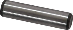 Made in USA - 3/8" Diam x 1-1/2" Pin Length Grade 8 Alloy Steel Standard Dowel Pin - Bright Finish, C 47-58 & C 60 (Surface) Hardness, 16,550 Lb (Single Shear), 33,100 Lb (Double Shear) Breaking Strength, 1 Beveled & 1 Rounded End - Eagle Tool & Supply