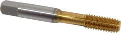 Guhring - 3/8-16 UNC 2BX H8/H9 Thread Limit Modified Bottoming Thread Forming Tap - Cobalt, TiN Finish, 2.941" OAL, 0.63" Thread Length, Right Hand Thread, Series 3940 - Eagle Tool & Supply