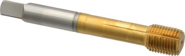 Guhring - 1/2-20 UNF 2BX H8/H9 Thread Limit Modified Bottoming Thread Forming Tap - Cobalt, TiN Finish, 3.381" OAL, 0.512" Thread Length, Right Hand Thread, Series 3941 - Eagle Tool & Supply