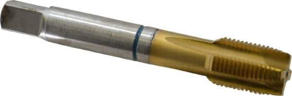 Guhring - 5/8-18 UNF, 4 Flute, TiN Finish, Powdered Metal Spiral Point Tap - Plug Chamfer, Right Hand Thread, 3-13/16" OAL, 0.945" Thread Length, 0.48" Shank Diam, 2B Class of Fit, Series 3908 - Exact Industrial Supply