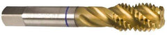 Guhring - M20x2.50 Metric Coarse 4 Flute 6H Modified Bottoming Spiral Flute Tap - Powdered Metal, TiN Finish, 4.469" OAL, Right Hand Flute, Right Hand Thread, Series 3909 - Eagle Tool & Supply
