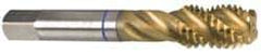 Guhring - 5/8-18 UNF 4 Flute 3B Modified Bottoming Spiral Flute Tap - Powdered Metal, TiN Finish, 3-13/16" OAL, Right Hand Flute, Right Hand Thread, Series 3999 - Eagle Tool & Supply