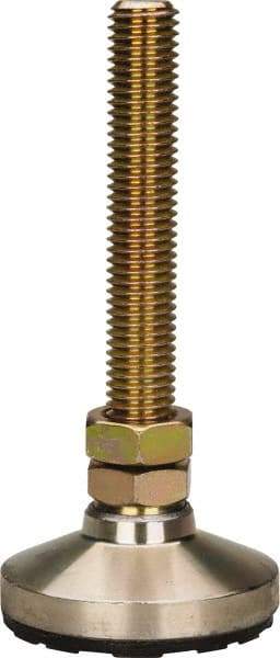 Gibraltar - 5/8-11 Bolt Thread, Studded Pivotal Stud Mount Leveling Pad & Mount - 6,000 Max Lb Capacity, 2-1/2" Base Diam - Eagle Tool & Supply