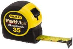 Stanley - 35' x 1-1/4" Yellow Blade Tape Measure - 1/16" Graduation, Inch Graduation Style, Yellow/Black Case - Eagle Tool & Supply