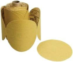3M - 5" Diam, 80 Grit FEPA, Aluminum Oxide Adhesive PSA Disc - Gold, C Weighted Backing, Flexible, 12,000 Max RPM - Eagle Tool & Supply