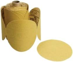 3M - 5" Diam, 800 Grit Aluminum Oxide Adhesive PSA Disc - Gold, C Weighted Backing, Flexible, 12,000 Max RPM - Eagle Tool & Supply