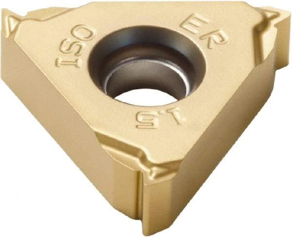 Seco - 16ER External Right Hand ISO Laydown Threading Insert - Grade CP500, TiAlN/TiN Coated Carbide, 9.53mm Inscribed Circle - Eagle Tool & Supply